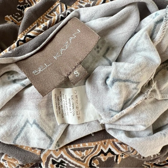 Anthropologie Bel Kazan Mini Dress 3/4 Sleeve Shift Tunic Pocket Tribal Floral S - Picture 6 of 8